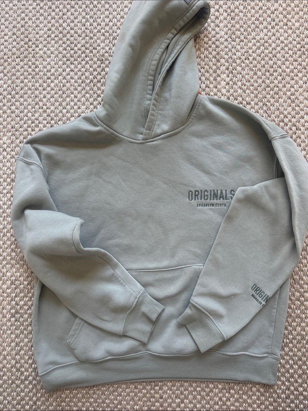 Originals Sage Green Pullover Hoodie with Subtle Chest Logo medium